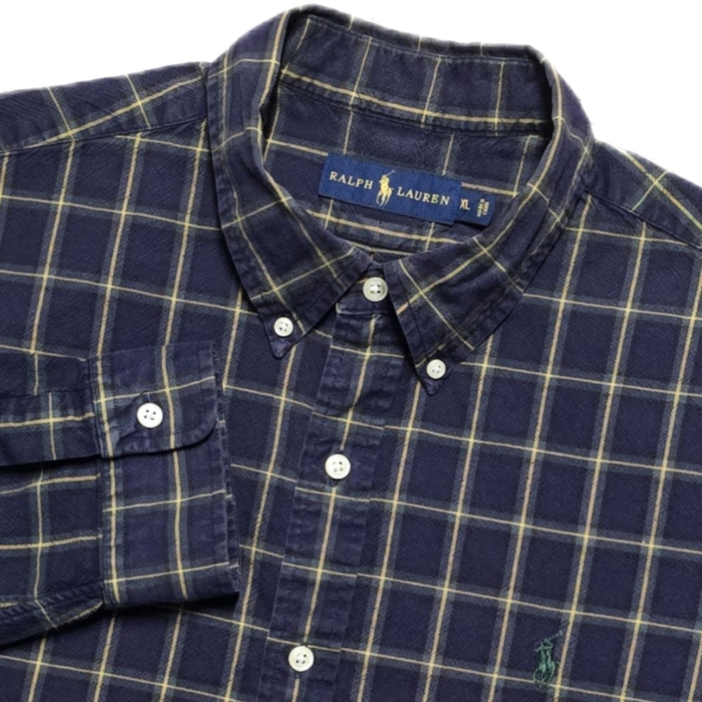 Ralph Lauren Oxford Shirt Mens XL‎ Tartan Plaid Button Down EUC